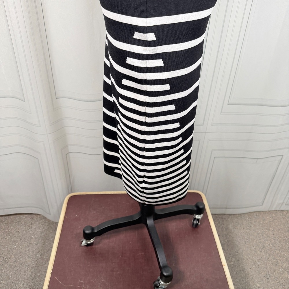 John + Jenn Striped Knit Bodycon Midi Dress Black White Size Small - Picture 4 of 13